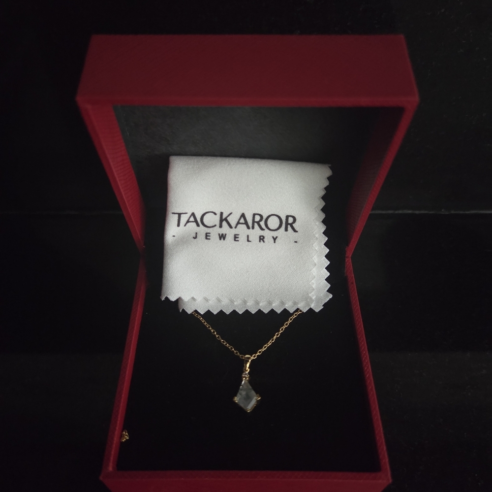 PricefirmTackaror Jewelry Moss Agate Pendant Necklace | Gold Tone | Gift Box Set - Picture 2 of 4